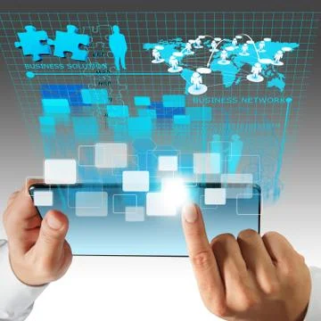 Virtual business network process diagram Stockfoto's