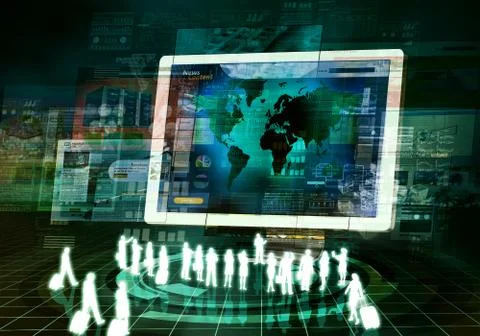 Virtual Business Presentation Stock Illustration