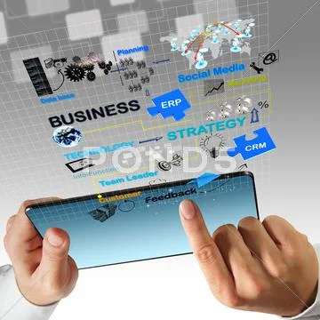 Virtual business process diagram Stock Illustration