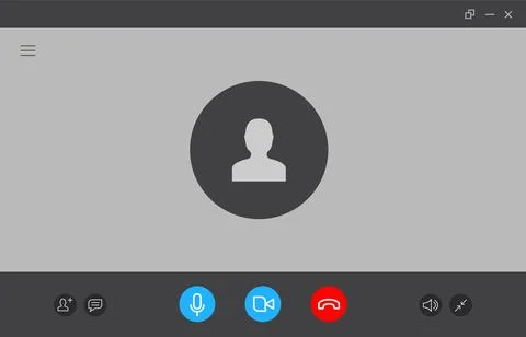 Virtual call video mockup icon. Videocall interface phone desktop conference Ilustração Stock