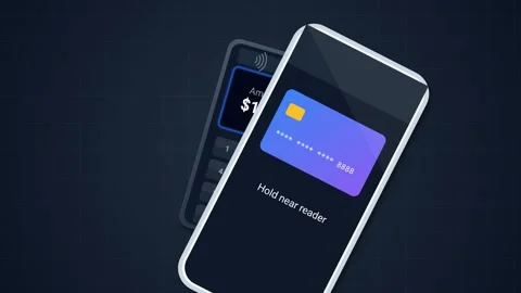 Virtual Card Payment Using Mobile Phone And POS Terminal With Receipt Stock Footage 340790345