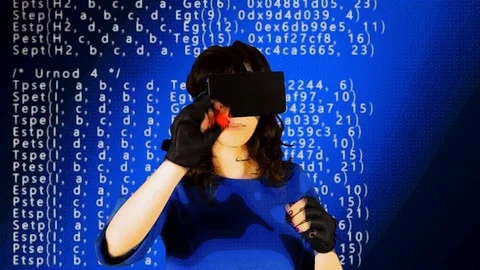 Virtual cartoon girl interactive marker source code Video stock 75342408