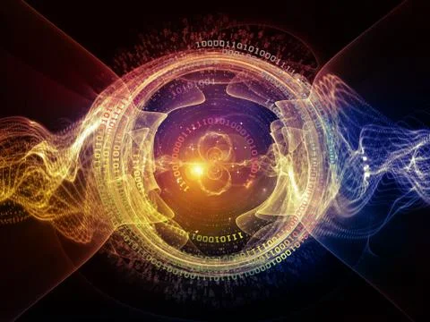 Virtual Central Wave 스톡 일러스트