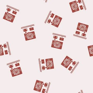 Virtual chat bot glyph seamless pattern Stock Illustration