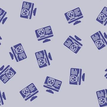 Virtual chat bot glyph vector seamless pattern Stock Illustration