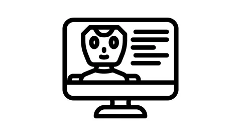 Virtual chat bot line icon animation Stockbeeldmateriaal 326765067