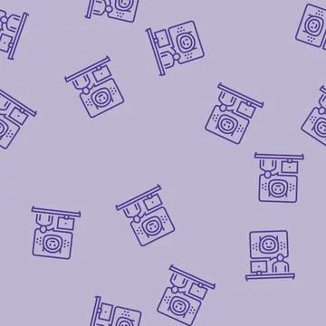 Virtual chat bot line seamless pattern Illustrazione stock