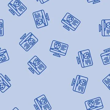 Virtual chat bot line vector seamless pattern Illustrazione stock