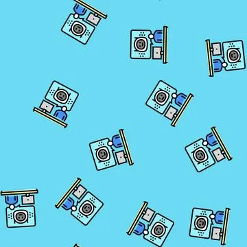Virtual chat bot vector seamless pattern Stock Illustration