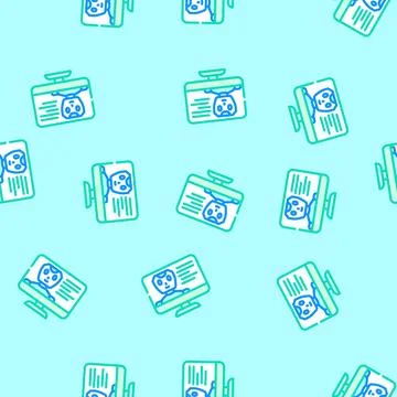 Virtual chat bot vector seamless pattern Illustrazione stock