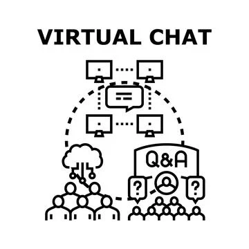Virtual chat communication connecting people for online discussion Stockillustratie