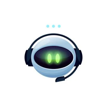 Virtual chatter chatbot in earphones support bot Stock Illustration
