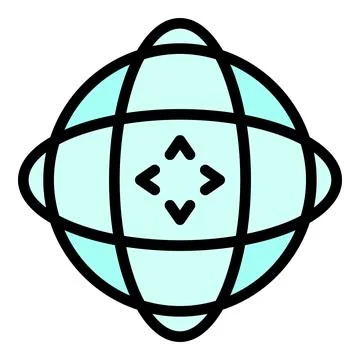 Virtual circle space icon vector flat イラスト素材