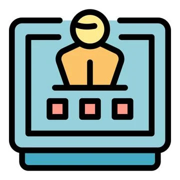 Virtual class icon vector flat Illustrazione stock