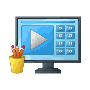 Virtual class illustration Stock Illustration