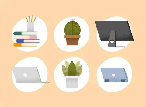 Virtual class supplies Stock Illustration