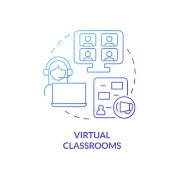 Virtual classroom blue gradient concept icon Stockillustratie