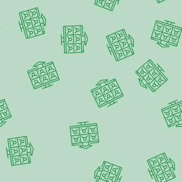 Virtual classroom online learning platform line seamless pattern Stock Illustration