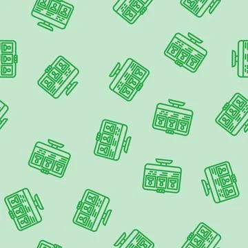 Virtual classroom online learning platform line vector seamless pattern Stock Illustration