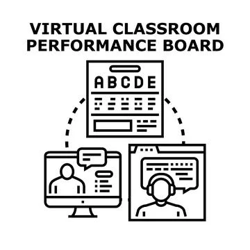 Virtual classroom performance board connecting e learning platforms Stock Illustration