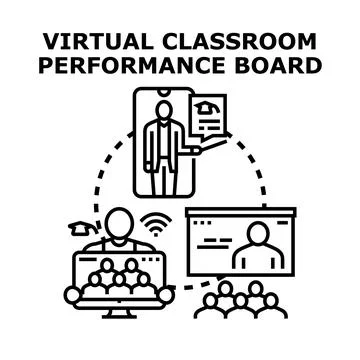 Virtual classroom performance board for online education learning Stock Illustration