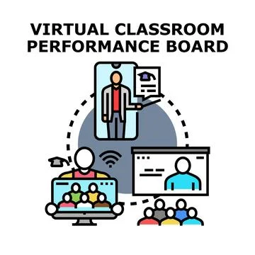 Virtual classroom performance board for online education learning Stock Illustration