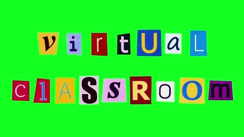Virtual classroom title made of moving funny letters in loop stop motion Stock Footage 316721729