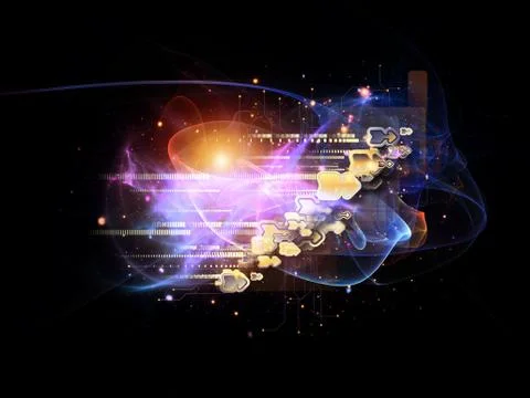 Virtual Cloud Technology Stock Illustration