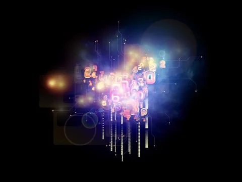 Virtual Cloud Technology Stock Illustration