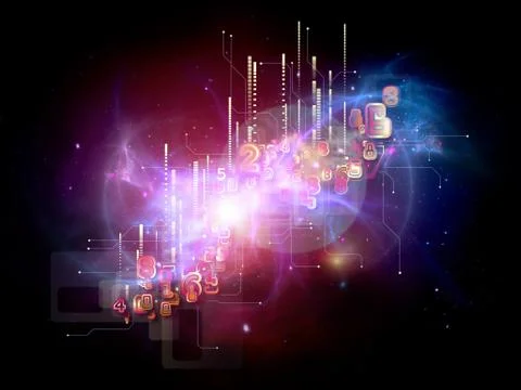 Virtual Cloud Technology Stock Illustration