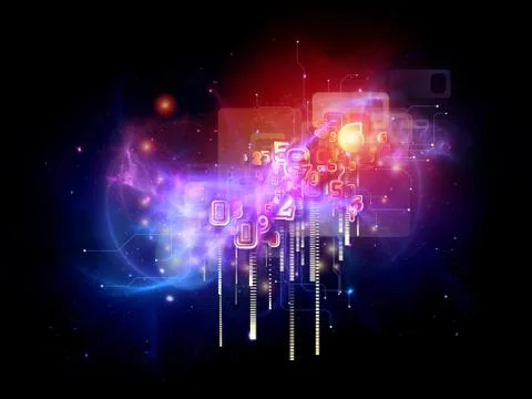 Virtual Cloud Technology Stock Illustration