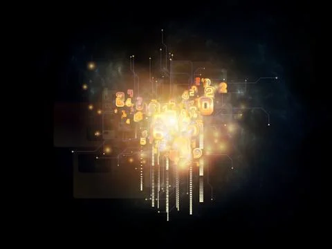 Virtual Cloud Technology Stock Illustration