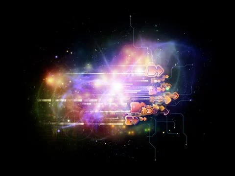 Virtual Cloud Technology Stock Illustration