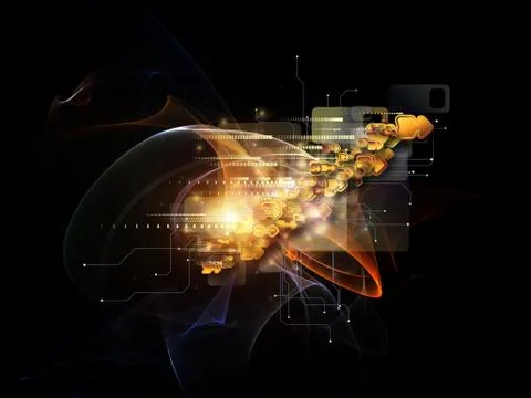 Virtual Cloud Technology Stock Illustration