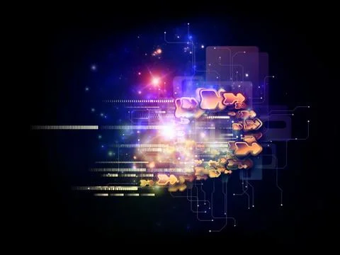 Virtual Cloud Technology Stock Illustration