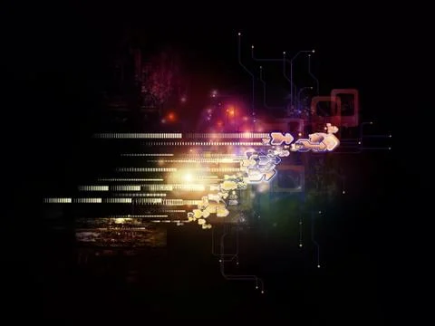 Virtual Cloud Technology Stock Illustration