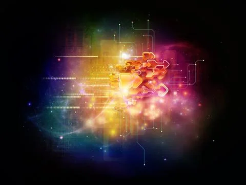 Virtual Cloud Technology Stock Illustration