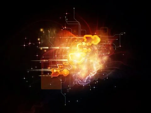 Virtual Cloud Technology Stock Illustration