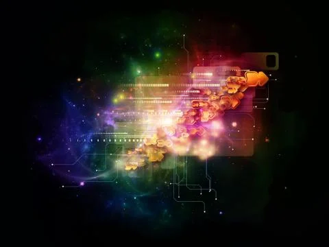 Virtual Cloud Technology Stock Illustration