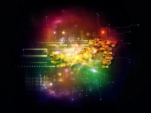 Virtual Cloud Technology 스톡 일러스트