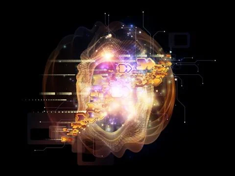 Virtual Cloud Technology Stock Illustration