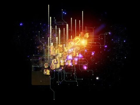 Virtual Cloud Technology Stock Illustration