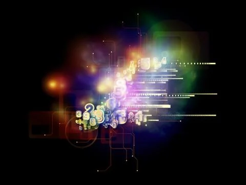 Virtual Cloud Technology Stock Illustration