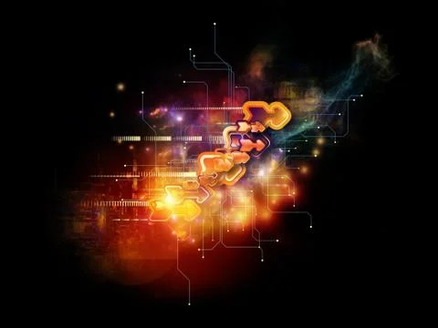 Virtual Cloud Technology Stock Illustration