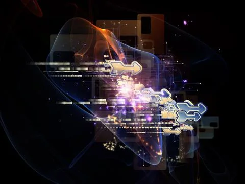 Virtual Cloud Technology Stock Illustration