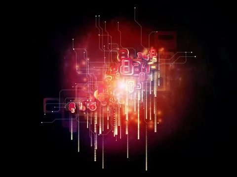 Virtual Cloud Technology Stock Illustration