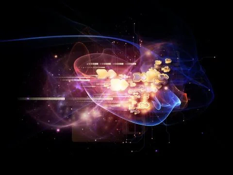 Virtual Cloud Technology Stock Illustration