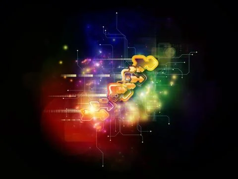 Virtual Cloud Technology Stock Illustration