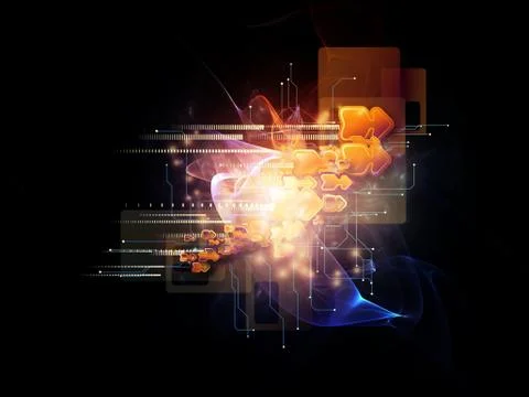 Virtual Cloud Technology Stock Illustration