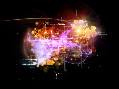 Virtual Cloud Technology Stock Illustration